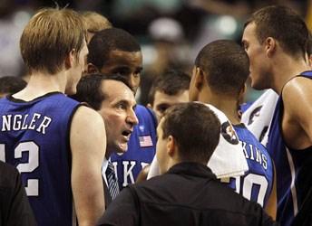 Coach K calls timeout TV interviews 'horrible'